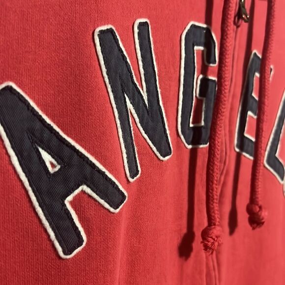 🔥🔥 Vintage ANAHEIM ANGELS MLB Full Zip Reverse Weave Hoodie Jacket - EXCELLENT - Picture 4 of 15